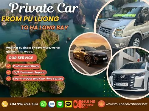 Private Car From Pu Luong To Ha Long Bay